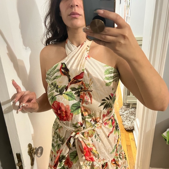 Maison Tara summer midi tiered floral print dress - Picture 2 of 5